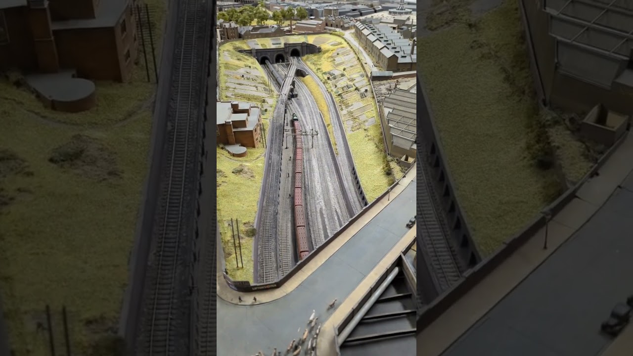 Beautiful view of an N scale layout at the London Model Railway Club.