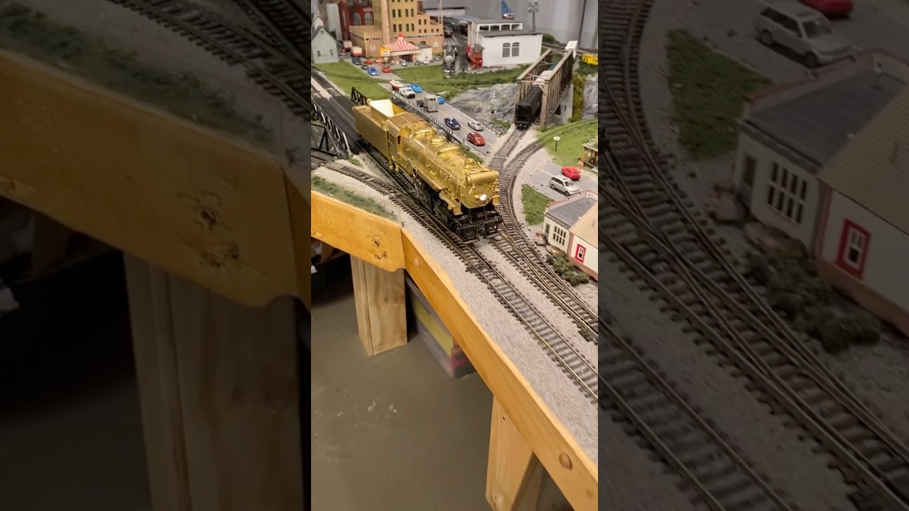 Majestic O Scale Steam Engine Dominates HO Layout