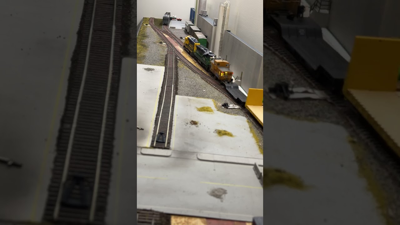 HO Scale Model Train in Action Shelf Switching Layout #hoscale  #hoscaletrains   #train